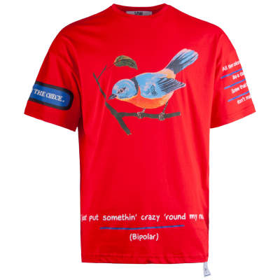Saw - Saw - Bird Oversize Kırmızı T-shirt