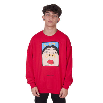 Saw - I'm So Cool Kırmızı Sweatshirt