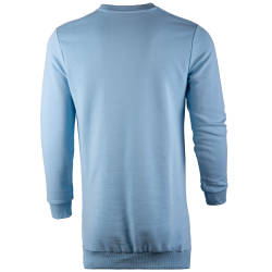 Saw - Long Basic Açık Mavi Sweatshirt - Thumbnail