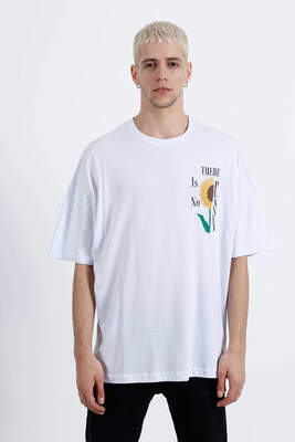 Saw - Saw - Sunflower T-Shirt Beyaz