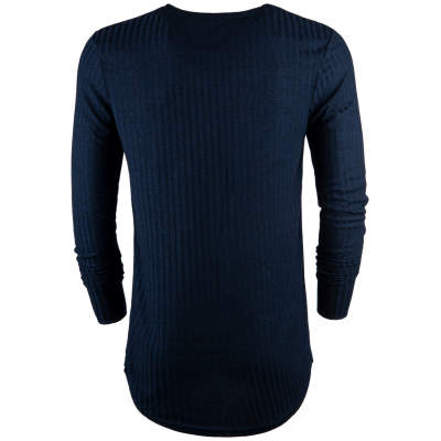 Siksilk - Rib Knit Lacivert Sweatshirt