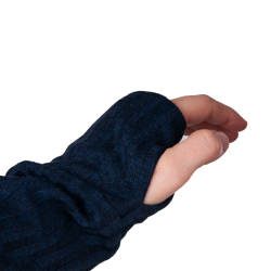 Siksilk - Rib Knit Lacivert Sweatshirt - Thumbnail