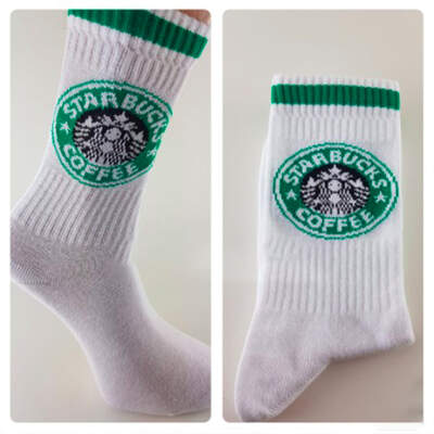 HollyHood - Starbucks Coffee Beyaz Çorap