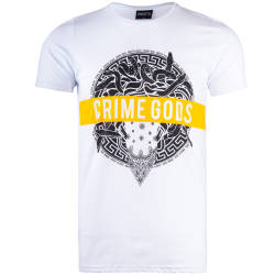 Thug Life - Crime Gods Strip Beyaz T-shirt - Thumbnail