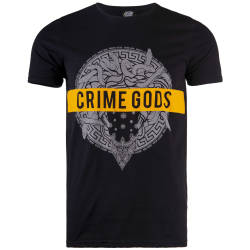 Thug Life - Crime Gods Strip Siyah T-shirt - Thumbnail