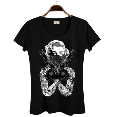 HollyHood - HH - Thug Marilyn Kadın Siyah T-shirt