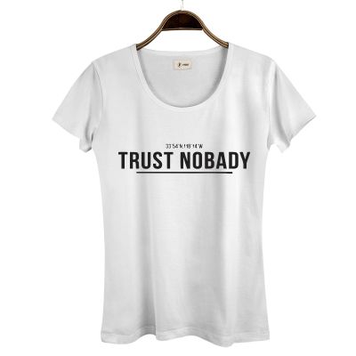 HH - Trust Nobady 2 Kadın Beyaz T-shirt