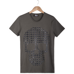Two Bucks - Dots Skull Haki T-shirt - Thumbnail