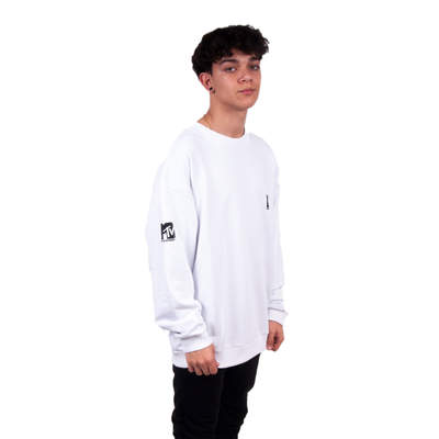 Two Bucks - MTV Oversize Beyaz Sweatshirt