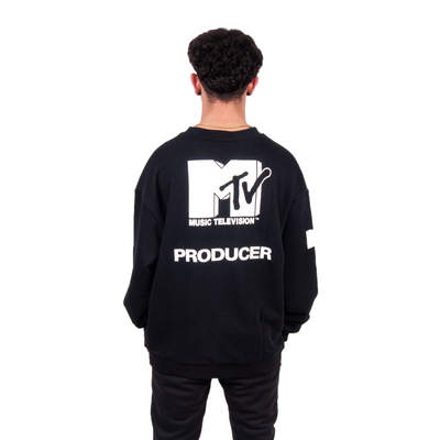 Two Bucks - MTV Oversize Siyah Sweatshirt